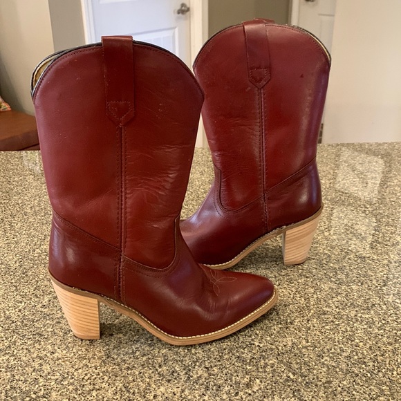 Vintage Frye American Classics Leather Heeled Boots Made in USA 9.5 - Picture 1 of 8